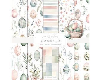 Ostereier Seamless Paper: Pastell Eier Muster, Scrapbook Papier (Digitaler Download)