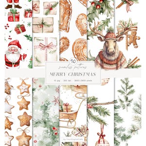 Christmas Seamless Paper: Holiday Patterns, Scrapbook Paper (Digital Download)