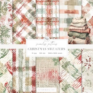 Christmas Seamless Paper: Holiday Patterns, Scrapbook Paper (Digital Download)