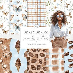 Motivi primaverili senza soluzione di continuità ad acquerello, carte digitali floreali, motivi estivi, sfondo floreale, motivo a farfalla, uccelli, uso commerciale