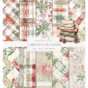 Christmas Seamless Paper: Holiday Patterns, Scrapbook Paper (Digital Download)