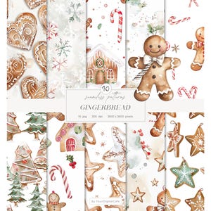 Weihnachten Lebkuchen Seamless Paper: Urlaub Muster, Scrapbook Papier (Digitaler Download)