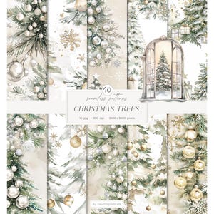 Weihnachtsbäume - Seamless Paper: Urlaub Muster, Scrapbook Papier (Digitaler Download)
