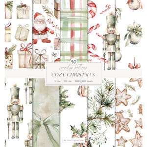 Christmas Seamless Paper: Holiday Patterns, Scrapbook Paper (Digital Download)