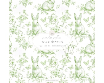 Chinoiserie Toile de Jouy Seamless Paper: Nursery Background, Pattern for Papers, Fabrics, POD, & more (Digital Download)