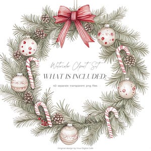 Gezellige kerst candy cane clipart: neutrale winter graphics, leuke kerst png, stickers illustraties (digitale download) afbeelding 8