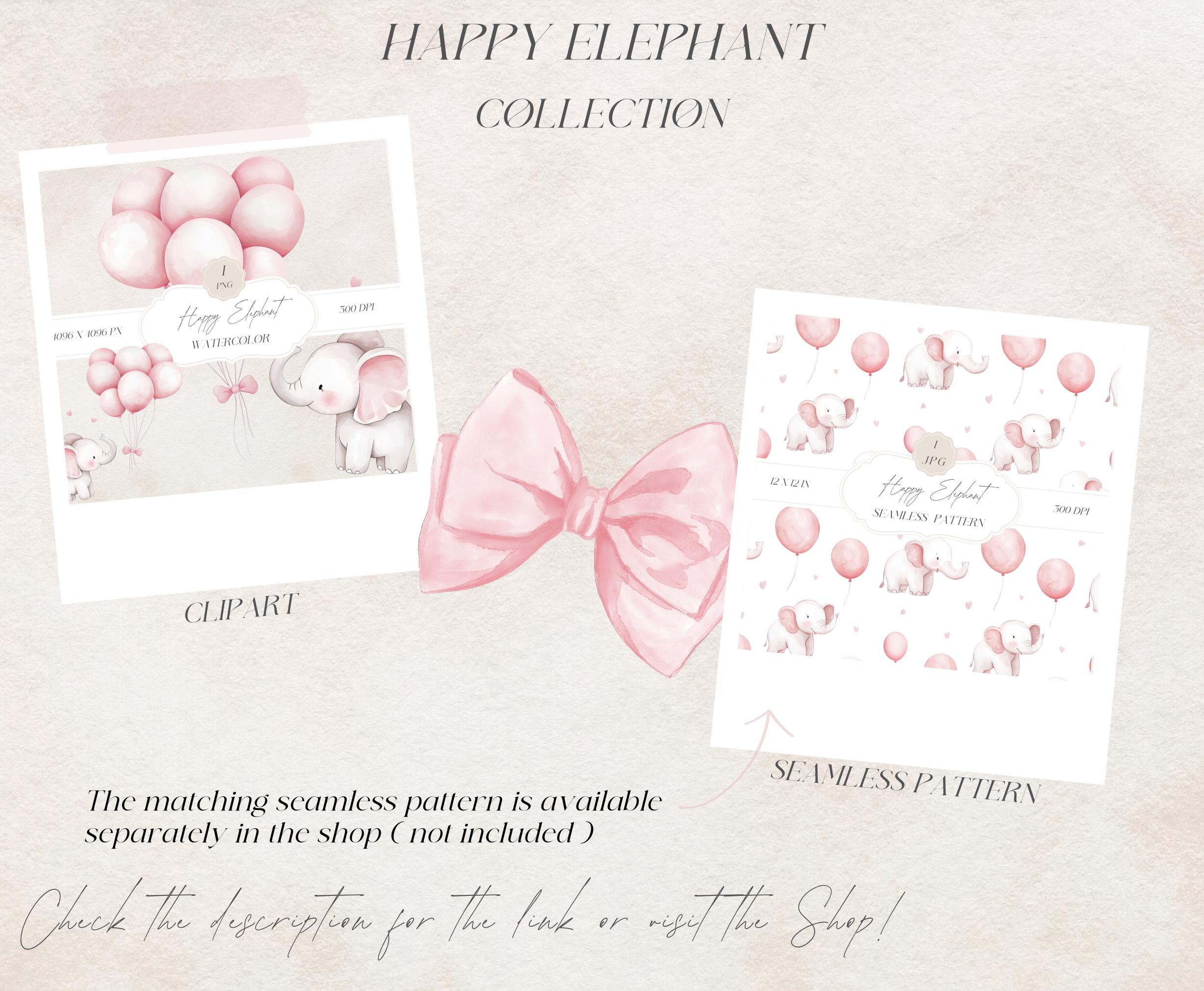 Watercolor Baby Elephant Clipart, Nursery Elephant PNG, Cute Elephant ...