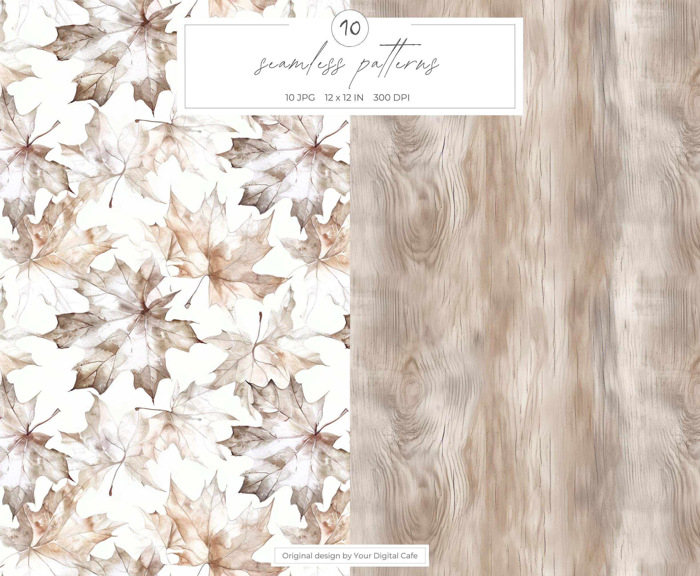 Watercolor Neutral Autumn Seamless Digital Paper: Cozy Fall Patterns ...