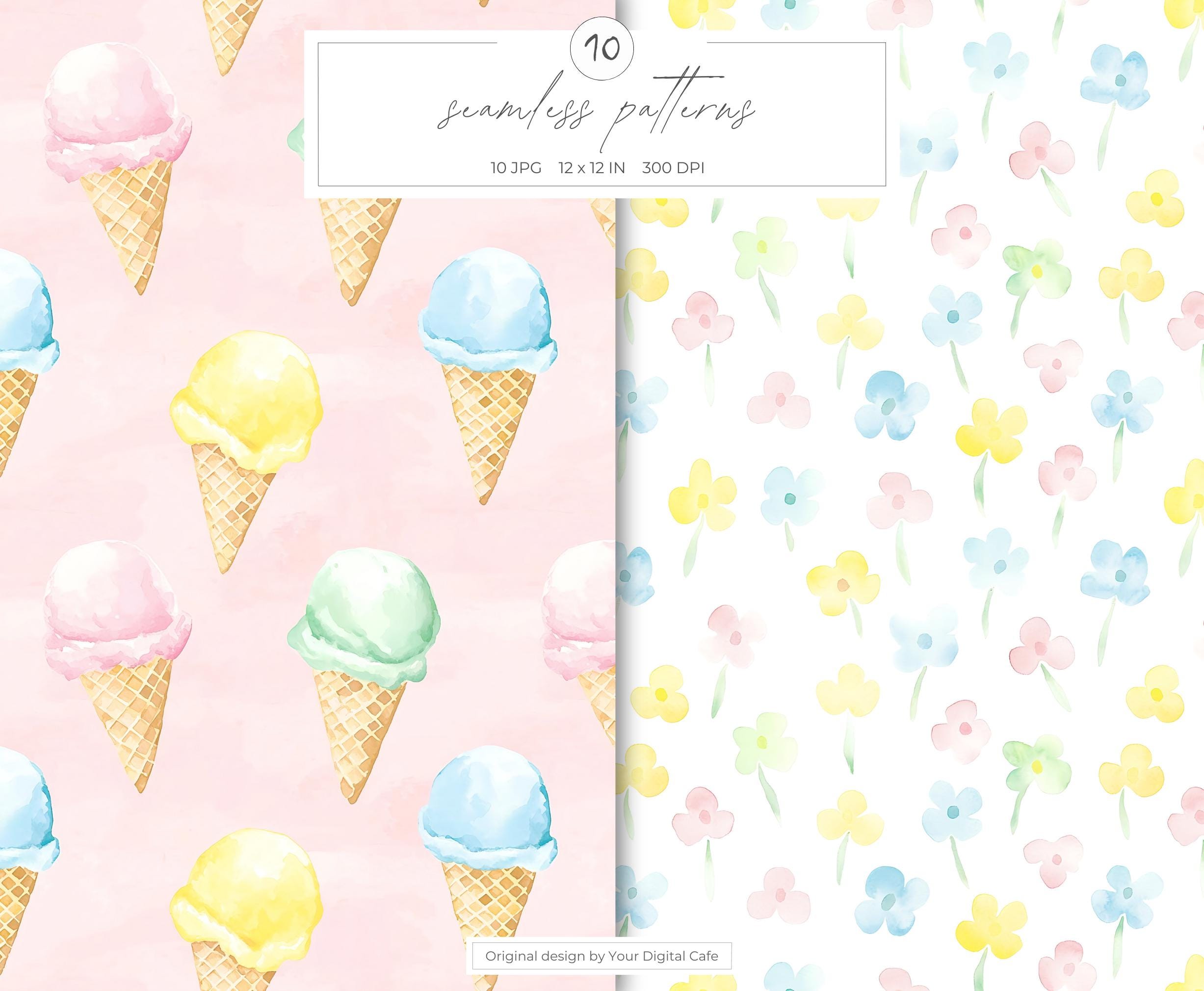 Spring Patterned Background Paper Pastel Seamless Paper: Spring Background, Summer Patterns, Scrapbook ...