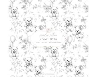 Chinoiserie Toile de Jouy Seamless Paper: Nursery Background, Pattern for Papers, Fabrics, POD, & more (Digital Download)
