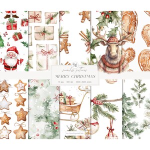 Christmas Seamless Paper: Holiday Patterns, Scrapbook Paper (Digital Download)
