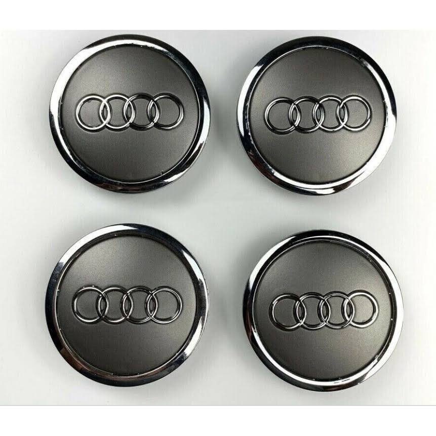 4x 69mm Für Audi Auto Nabendeckel Felgendeckel Nabenkappen Emblem Grau DE76  DE