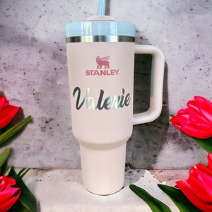 Customized Engraved Personalized Stanley Cup Quencher Tumbler Custom Name Text Logo Laser Engraving