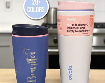 Engrave ANYTHING On Owala SmoothSip Slider Coffee Cup Mug Tumbler 12oz 20oz Custom Text Name Engraved Logo Personalized Customized Gift