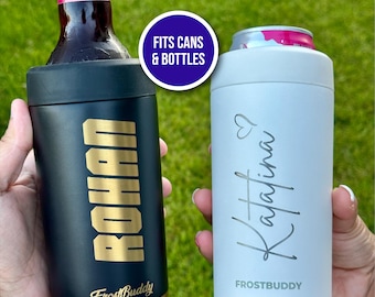 Engrave ANYTHING On FrostBuddy Universal Buddy 2.0 Custom Text Name Laser Engraved Logo Personalized Customized Gift Can Beverage Cooler