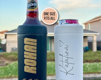 Graba CUALQUIER COSA en FrostBuddy Universal Buddy 2.0 Texto personalizado Nombre Logotipo grabado con láser Regalo personalizado Porta latas de bebidas