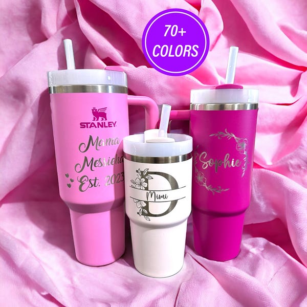 Engrave ANYTHING On Stanley Cup Quencher Tumbler 20oz 30oz 40oz Custom Text Name Laser Engraved Logo Personalized Customized Photo Mug Gift