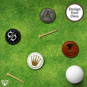 Custom Leather Golf Ball Marker, Personalized Ball Marker, Golf Accessories, Gifts for Golfer, Customized Golf Marker, Golf Gifts, Dad Golf