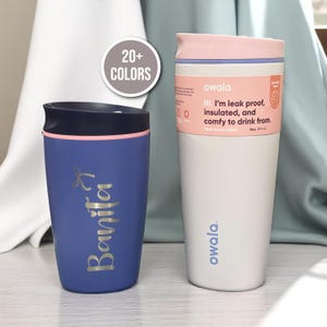 Engrave ANYTHING On Owala Smooth Sip Slider Coffee Cup Mug Tumbler 12oz 20oz Custom Text Name Engraved Logo Personalized Customized Gift