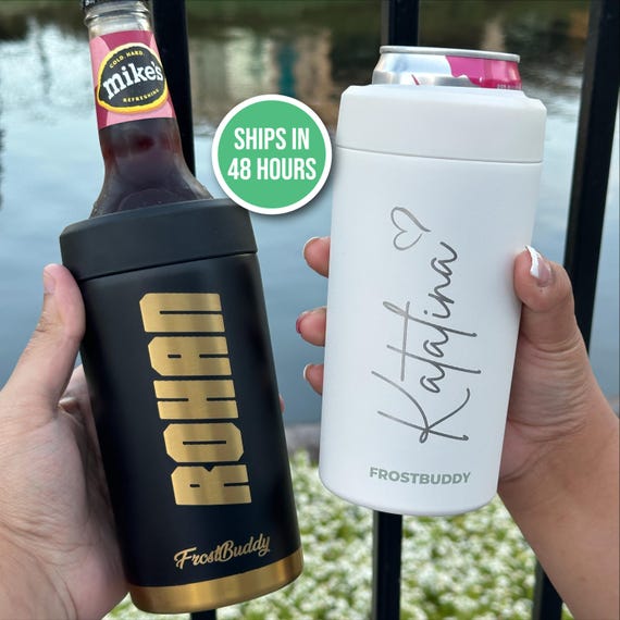 Engrave ANYTHING On FrostBuddy Universal Buddy 2.0 Custom Text Name Laser Engraved Logo Personalized Customized Gift Can Beverage Cooler