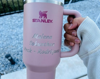 Personalized Engraving On Stanley Cup Quencher Tumbler 20oz 30oz 40oz Custom Text Name Laser Engraved