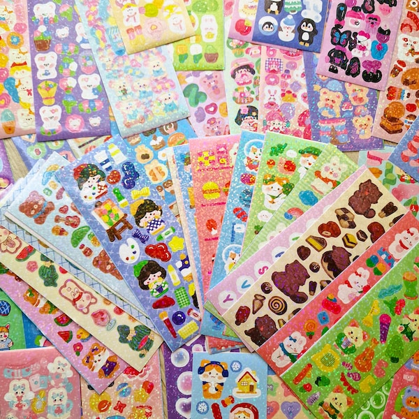 10 Bögen Kawaii Stickers Set / Mystery Kawaii Sticker Set / Optimal für Bullet Journal, Scrapbooking und vieles mehr