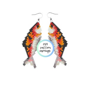 Koi fish PDF beaded pattern brick stitch