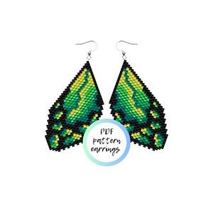 Butterfly statement wings earrings PDF beaded pattern brick stitch