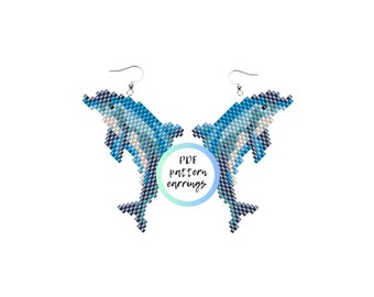 Dolphin earrings PDF beaded pattern brick stitch