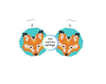 Brincos de contas Fox PDF PATTERN ponto tijolo