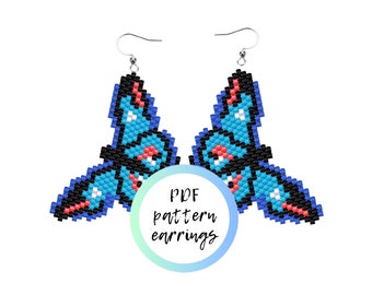 Butterfly beaded pattern PDF brick stitch