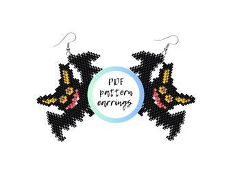 Halloween bat beaded earrings PDF PATTERN