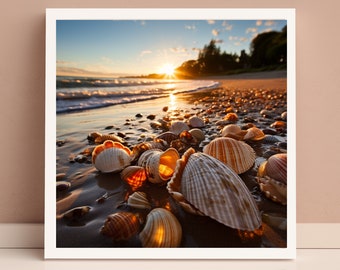 Seashells Jeffreys Bay Wall Art, Printable Landscape Wall Art, Instant Download, 300DPI
