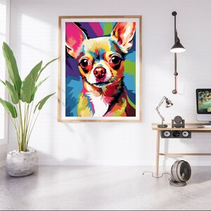 Chihuahua in a pop art style digital downloadable dog gift print