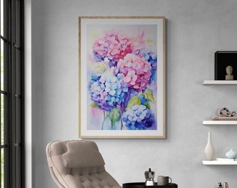 Art d'hortensias aquarelle