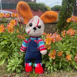 Chucky Plushie Bunny | Made to order crocheted plushie | Horror Bunny Plushie | Chucky Plushie