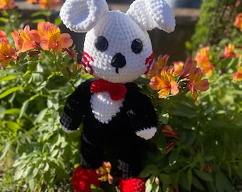 Jigsaw Billy Plushie Bunny | Made to order crocheted plushie | Horror Bunny Plushie | Jigsaw Saw Billy Plushie