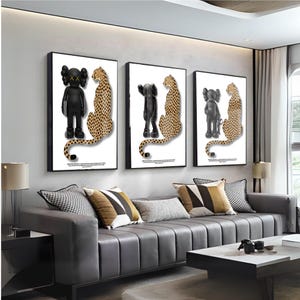 Graffiti Kaws KAWS Poster Set of 3, Printables Minimalist Hypebeast Kaws Figure Poster, Kaws Poster Print, Kaws Wall Art, Digital Download