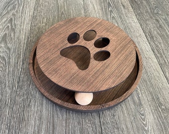 Handcrafted Interactive Cat Toy with ball.