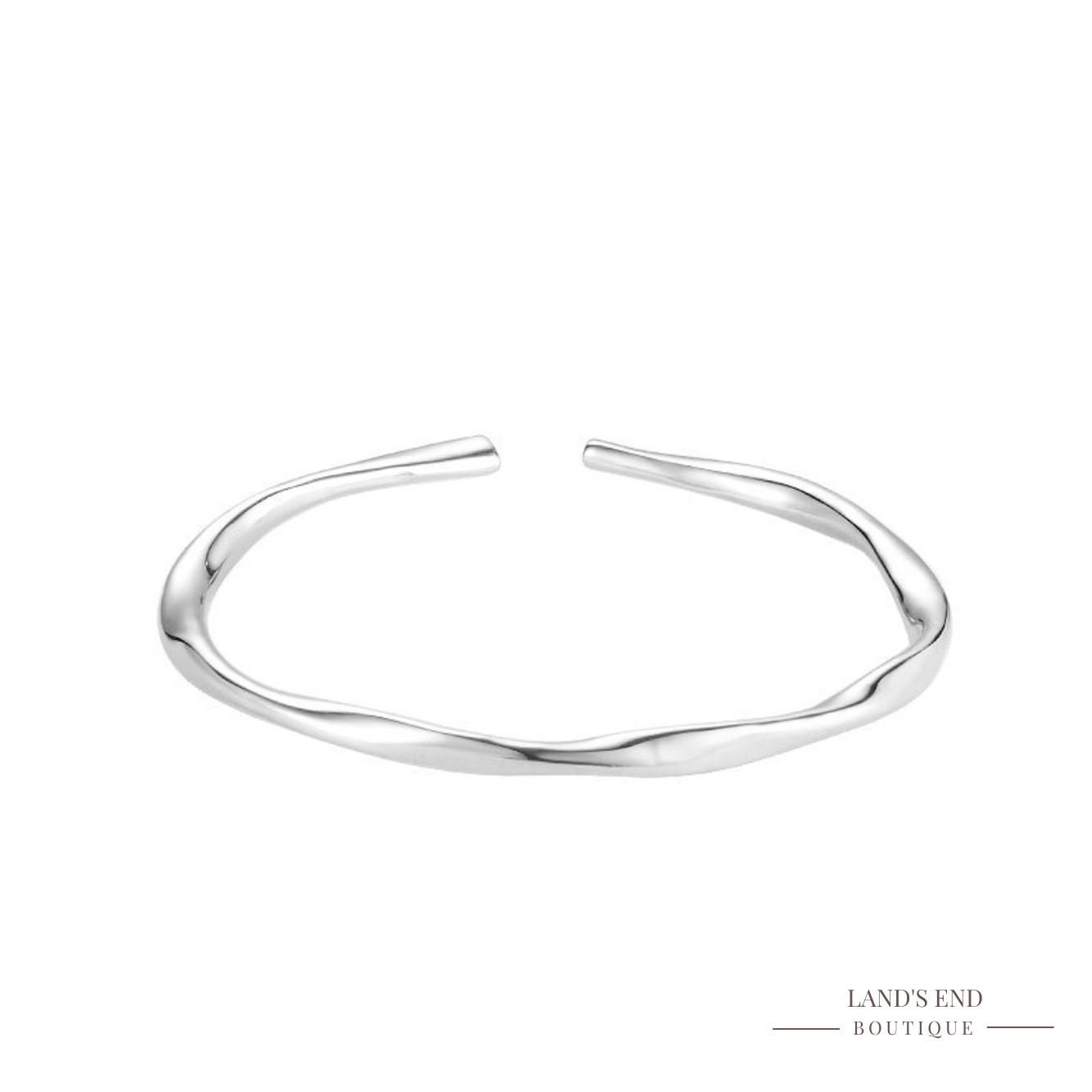 Twisted Silver Bangle Sterling Silver Mobius S925 Bracelet Etsy UK