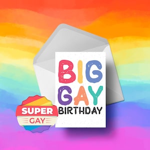 Big Gay Verjaardag - LGBT Gay Pride Verjaardagskaart - LGBT Wenskaart - Gay Pride Gifts - Gay Cards - LGBT Cards - Gay Pride - Gay Pride