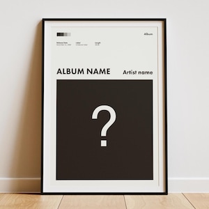 Custom Design Ihres eigenen Album Poster - Individuelles Musikgeschenk Album Cover - Jedes Album / Playlist - Minimalistisches Rapper Poster Geschenk - Coole Poster