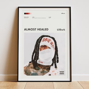 Póster digital de la portada del álbum &quot;Almost Healed&quot; de Lil Durk - Canción &quot;All My Life&quot; - Lil Durk Almost Healed - Póster de Lil Durk - Never Again - Pelle Coat