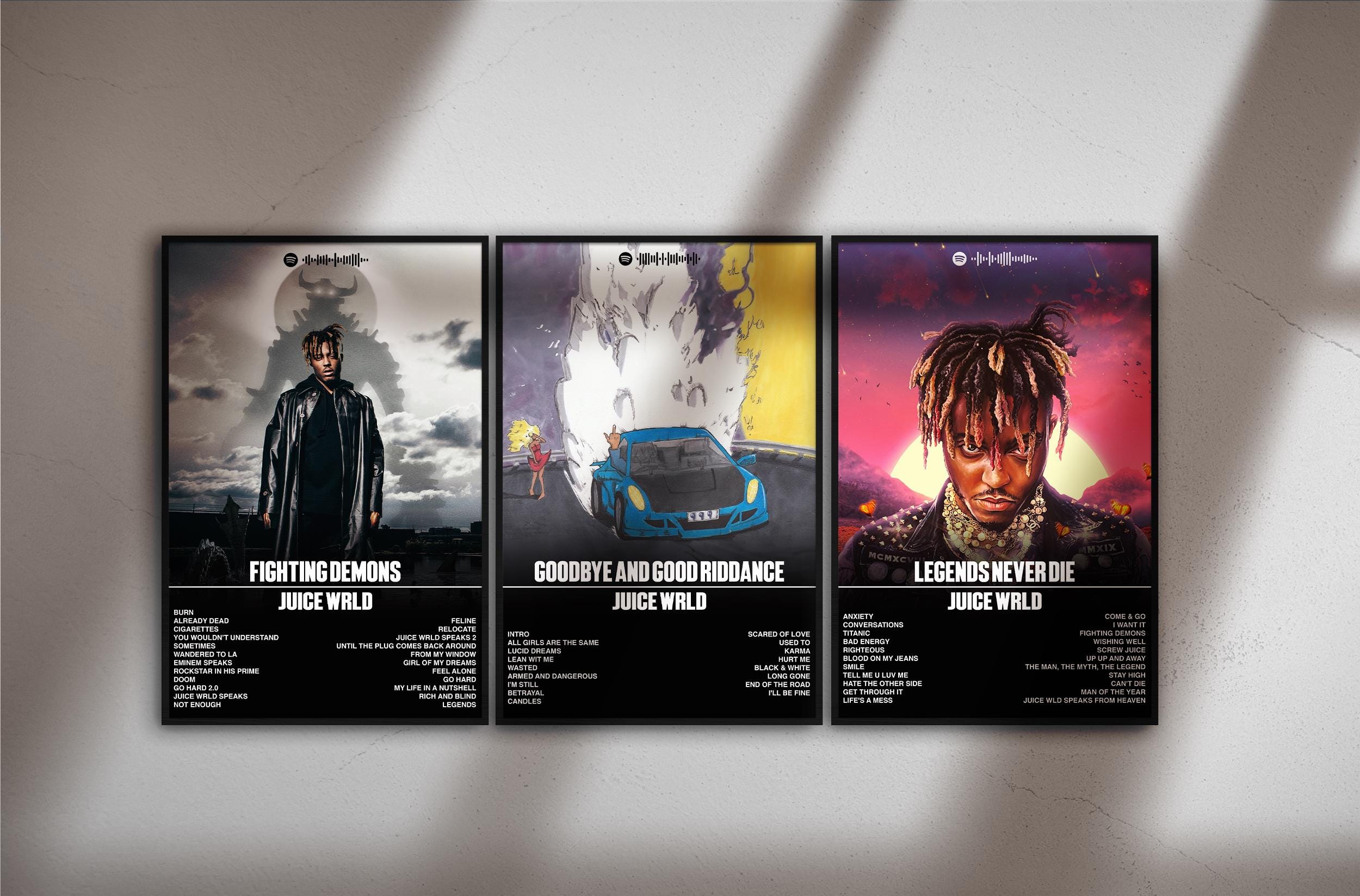 Juice WRLD Album Cover Poster Set – 3 Digital Prints – Hip Hop