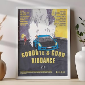 Póster de portada de álbum digital de Juice WRLD - Goodbye & Good Riddance / Impresión artística de pared / Póster musical / Regalo para él / Póster de lista de canciones