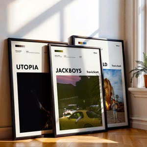 Travis Scott Digital Poster Bundle – Utopia Jackboys Astroworld Prints – Hip Hop Album Cover Art for Rap Fans and Music Collectors