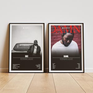 Kendrick Lamar - Paquete de pósteres digitales con dos portadas de álbumes - Regalo para él - Impresión de música rap - Álbum GNX and Damn. - Póster de Kendrick Lamar