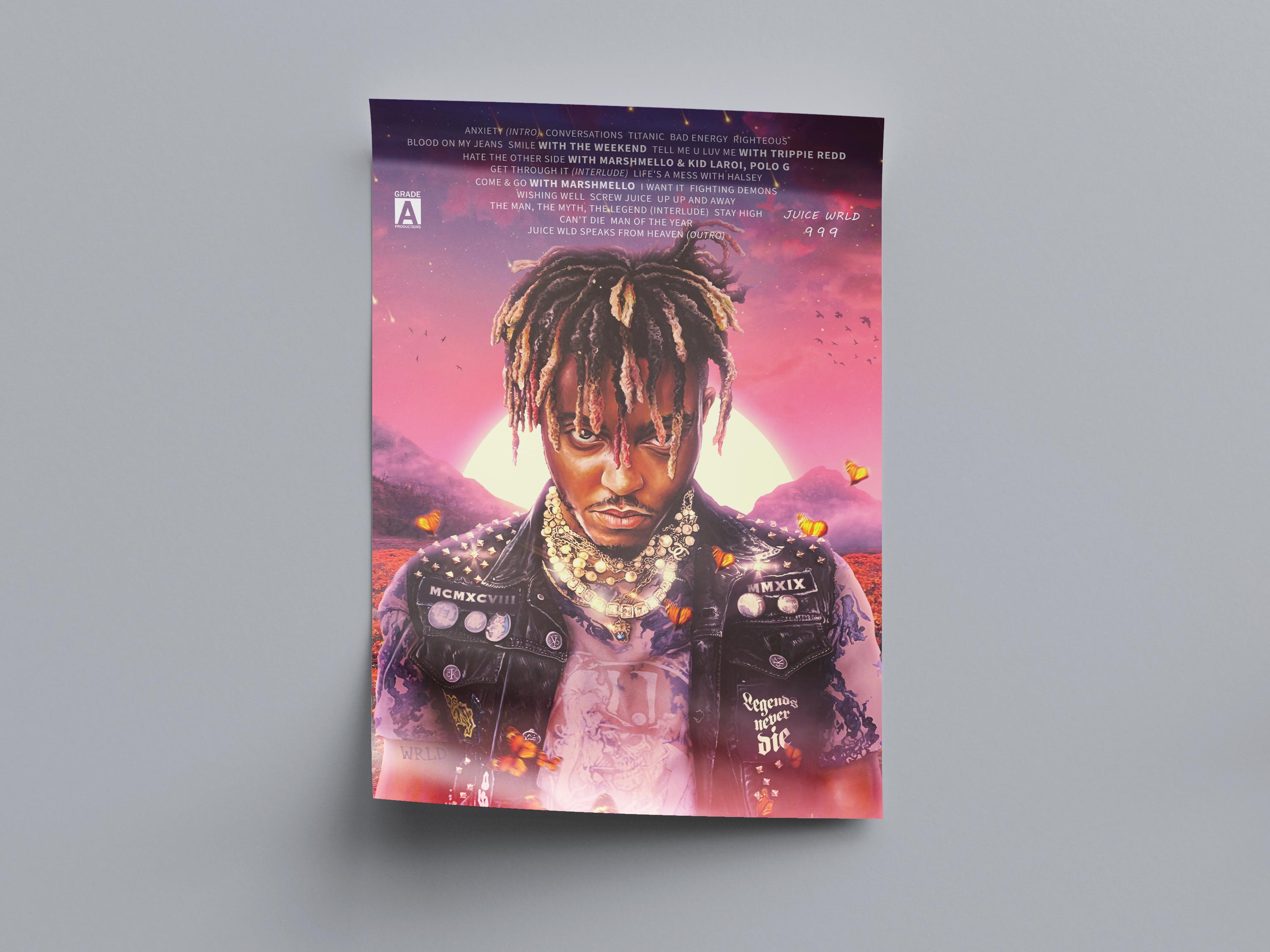 Juice WRLD - Legends Never Die Album Cover Digital Poster | Gift for ...