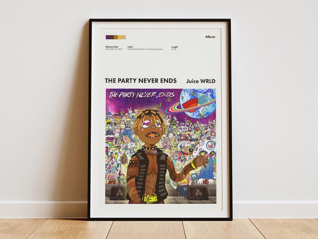 Juice WRLD the Party Never Ends Digital Poster - Rap Album Cover Print ...