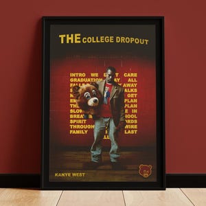 Kanye West College Dropout Poster – Digital Album Cover Wall Art – Printable Rap Decor – Vintage Hip Hop Poster – Gift for Ye Fans